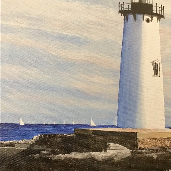 LIGHTHOUSE PRINT PORTSMOUTH HARBOR 1771 BEAUTIFUL - Picture 2 of 4